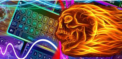 Skull Flame Keyboard Theme ポスター
