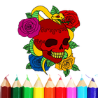 Skull Tattoo Coloring Book আইকন