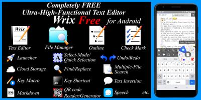 FREE Ultra-High-Functional Text Editor - Wrix Free Affiche