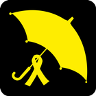 Parapluie jaune icône