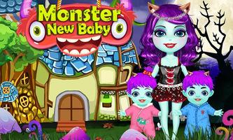 New Monster Mommy & Cute Baby الملصق
