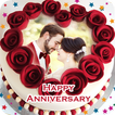 Name Photo On Anniversary Cake