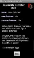 biggs' proximity detector info Ekran Görüntüsü 1