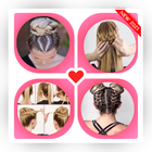 Hairstyles : hair braid step by step icon