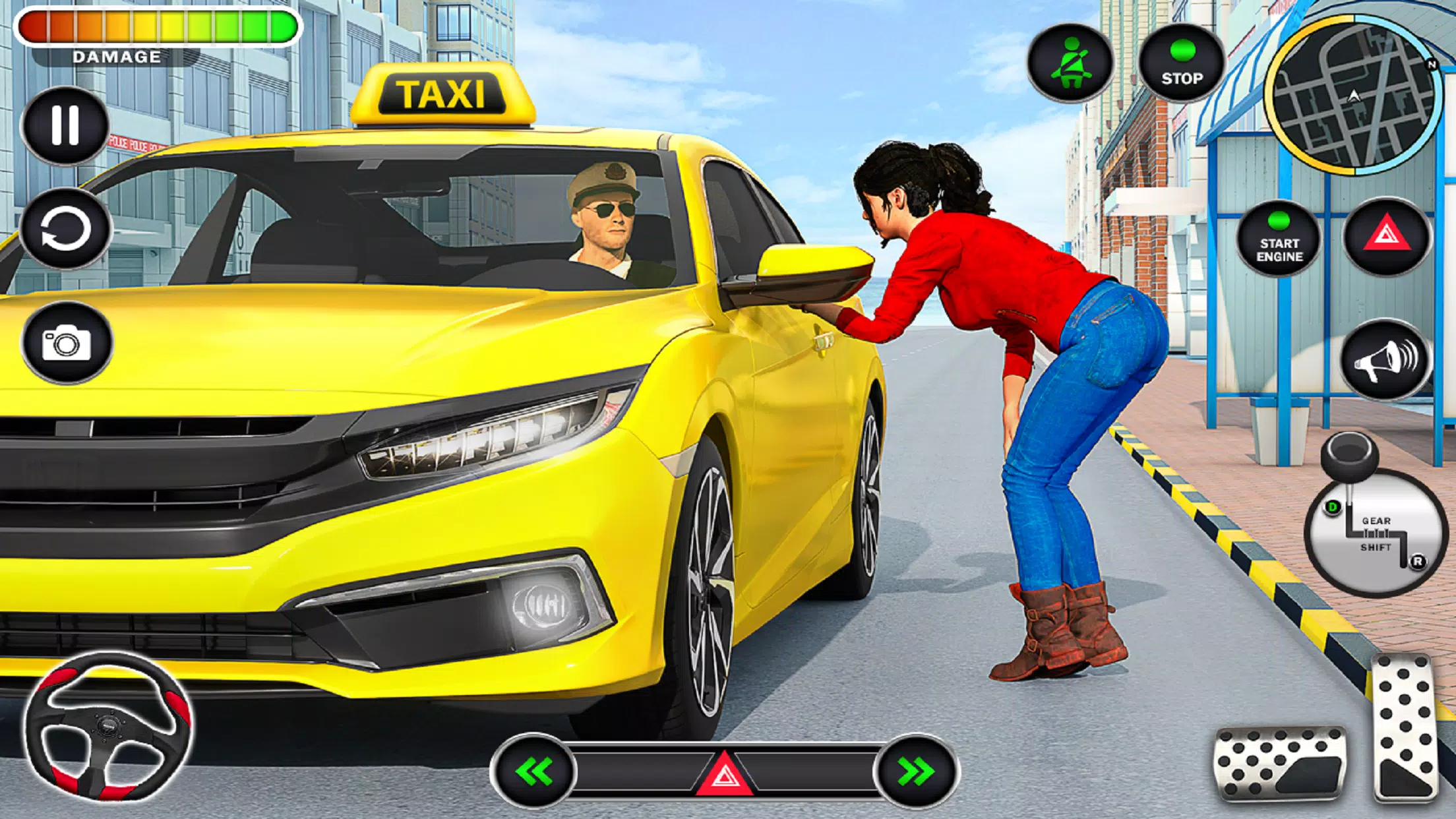 Car Driving School Simulator - Red Small Sedan & Green People Carrier Car  Driving School Parking #3