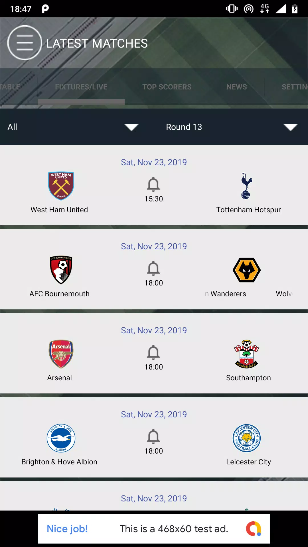 Football Live - scores, Results, Fixtures & Table APK for Android Download