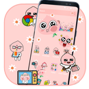 Smart Pink Emoji Theme APK