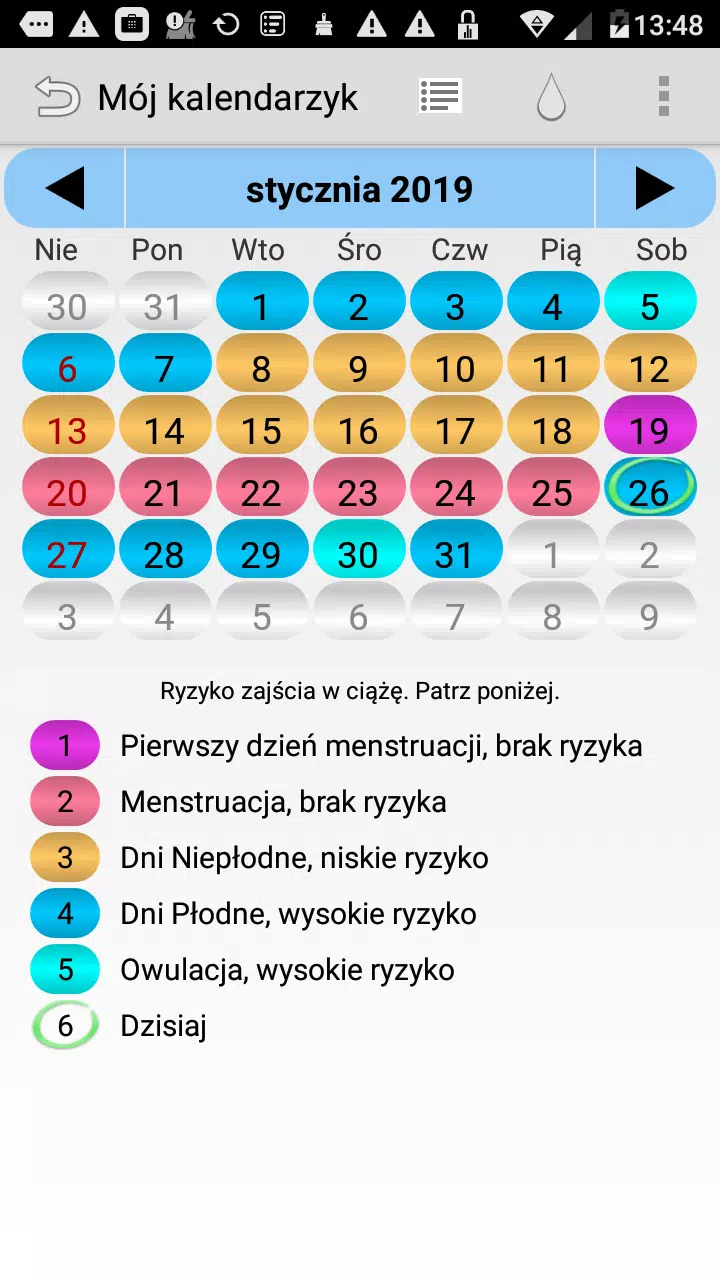 Kalendarz miesiączki i płodności APK do pobrania na Androida