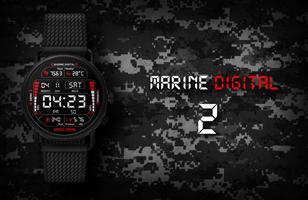 Marine Digital 2 Watch Face постер