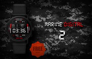 Marine Digital 2 Watch Face capture d'écran 1