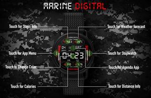 Marine Digital 2 Watch Face capture d'écran 2
