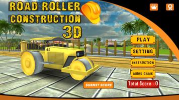 Road Roller Construction 3D plakat