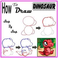 comment dessiner un joli dinosaure Affiche