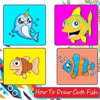 Comment dessiner un poisson mignon Affiche