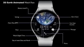 3D Earth Animated - Watch Face ポスター