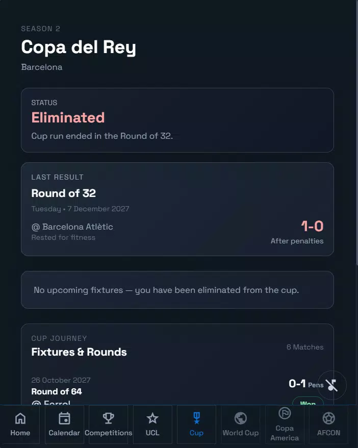 FOOTBALL CAREER 2026