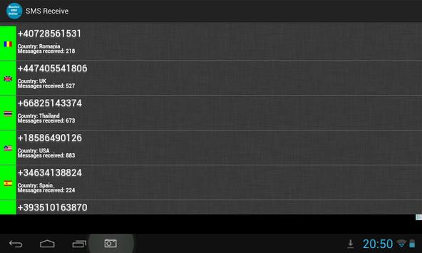 SMS Receive 截图 2