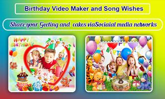 Birthday Video Maker and Song Wishes🎂🥞🧁🍰🍰 Affiche