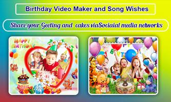 Birthday Video Maker and Song Wishes🎂🥞🧁🍰🍰 পোস্টার