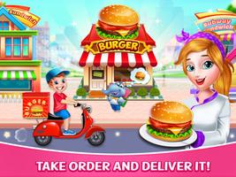 Cooking Burger Delivery Game poster