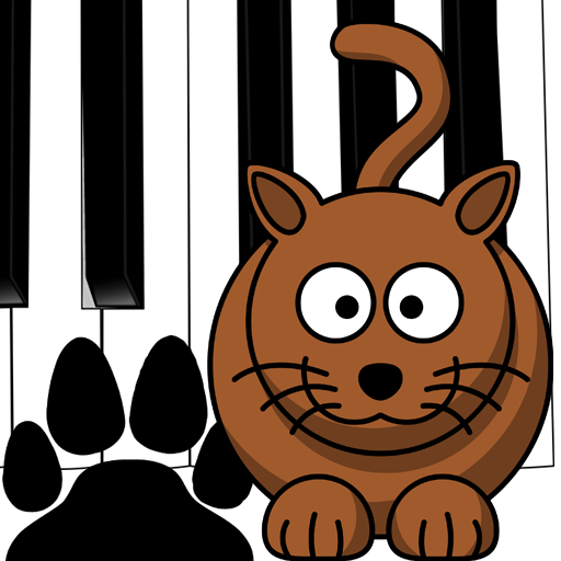 Кошка и котенок фортепиано