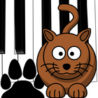 Кошка и котенок фортепиано иконка