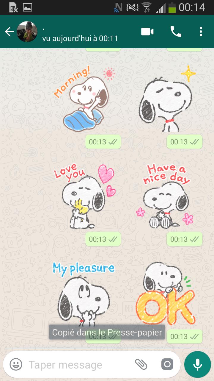 Snoopy Autocollants Pour Whatsapp Cartoon Stickers For Android