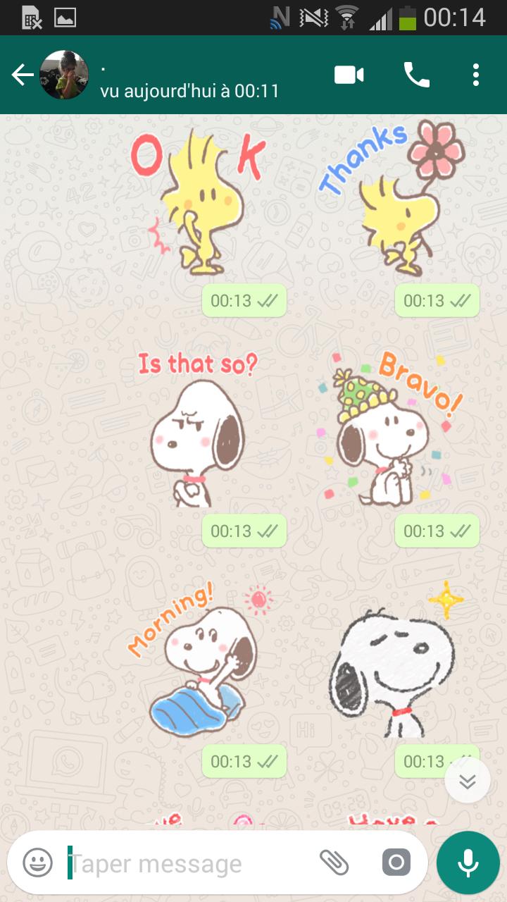 Snoopy Autocollants Pour Whatsapp Cartoon Stickers For Android