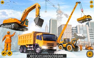 Snow Excavator Crane Simulator Affiche