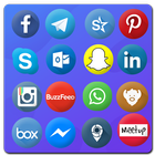 All in one social media network classic icono