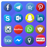 All in one social media network classic icono