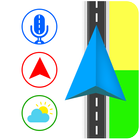 Voice Gps Navigation & Weather, famous places icon