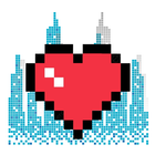 Pixel Flaming Hearts icône