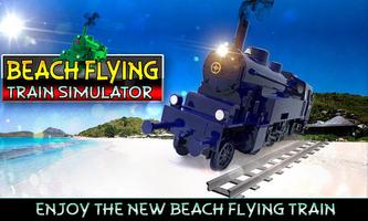 strand vliegen trein simulator-poster