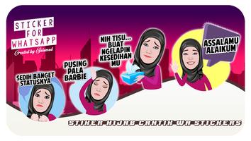 Stiker Cewek Hijab Cantik WAStickerApps Affiche