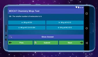 MDCAT Chemistry Mcqs Test capture d'écran 3