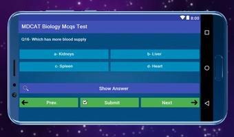MDCAT Biology Mcqs Test capture d'écran 3