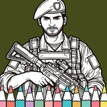 War Soldier Coloring Book