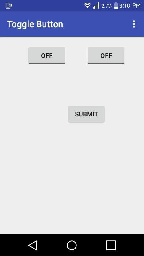 Toggle buttons Toggle buttons