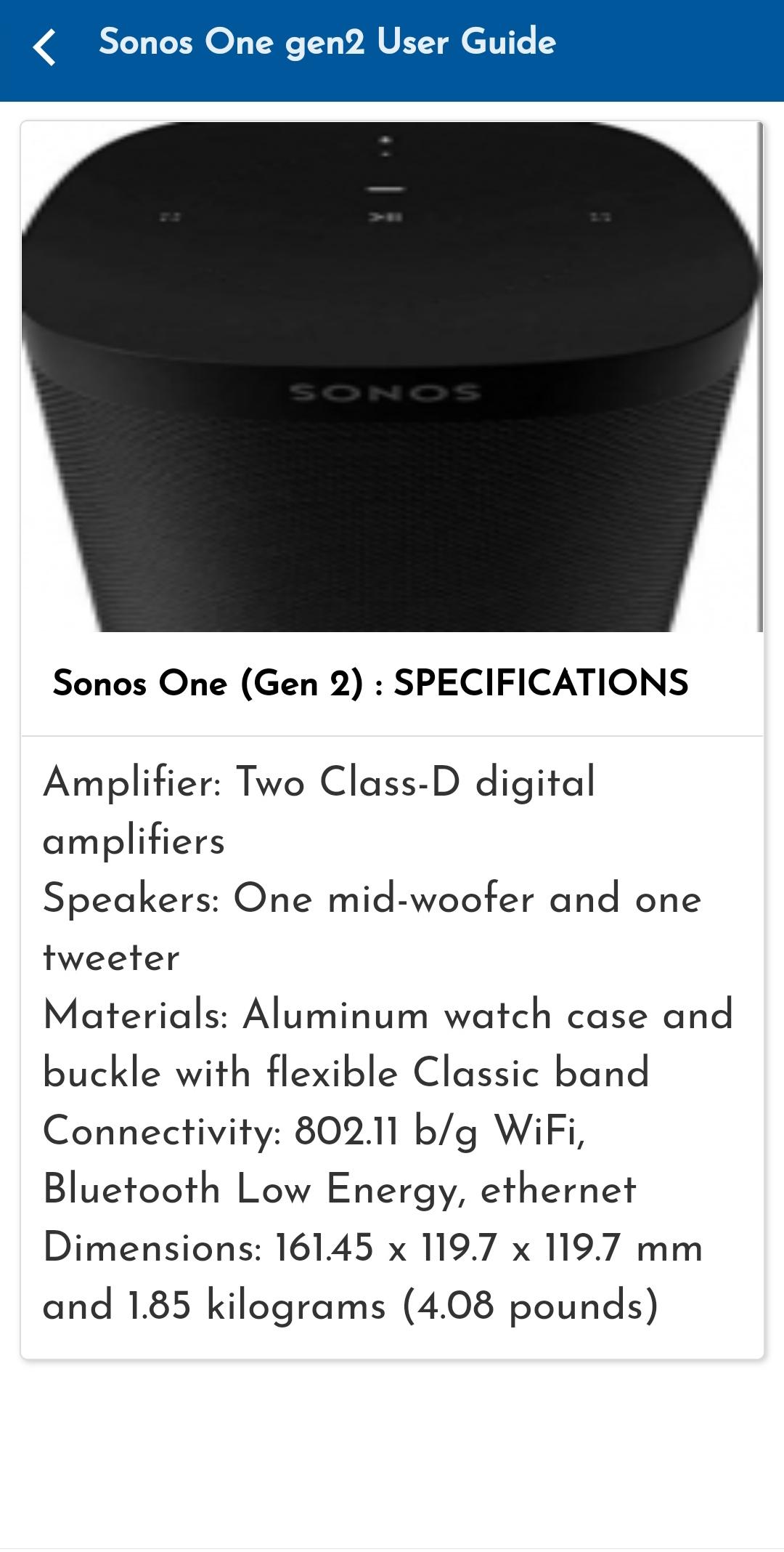 Sonos One gen2 User Guide for Android - APK Download