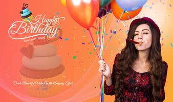 Birthday song with name poster