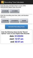 Recording Time Calculator स्क्रीनशॉट 2