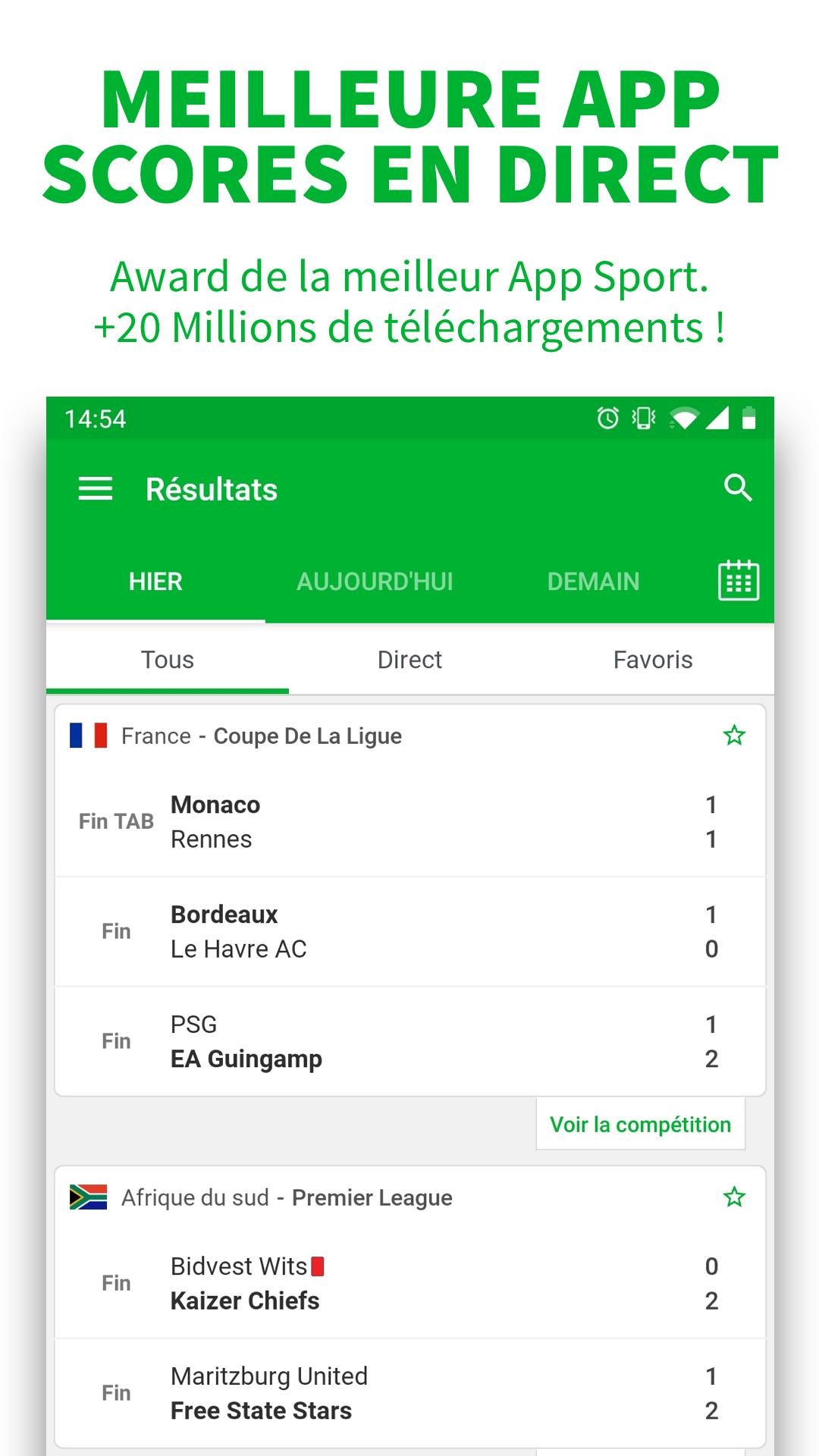 SKORES- Foot en direct & Résultats Football 2021 pour Android - Téléchargez  l'APK