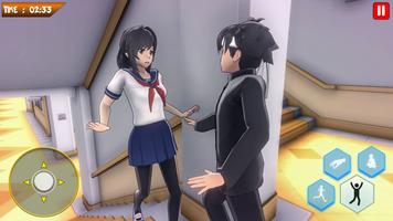 Anime High School Girl 3D: Japanese Simulator 2021 スクリーンショット 1