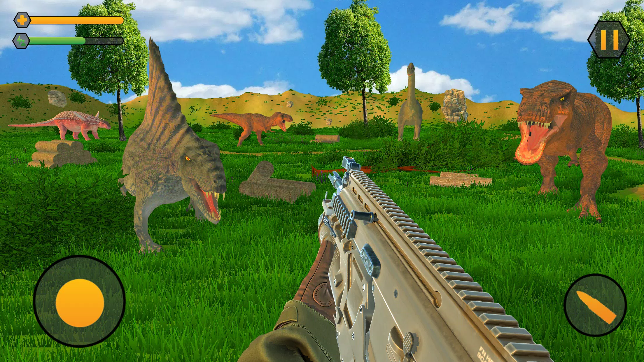 Play Dinosaur Hunter Survival  Free Online Games. KidzSearch.com