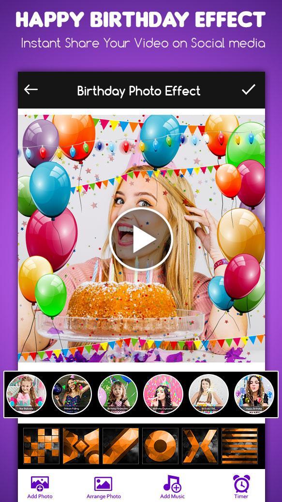 Birthday Effect Photo Video Animation Maker for Android - APK Download
