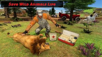 Gewonde dierenjungle redding: -poster