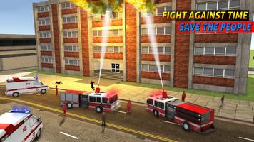 消防車都市救助：消防車トラックゲーム ポスター