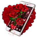 閃閃發光的紅玫瑰主題 APK