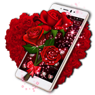 Sparkle Red Rose Theme ikona